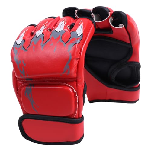Proberos Boxing Gloves, MMA Gloves with Adjustable Wristband, Training Boxing Gloves, Pu Boxing Gloves for Men & Women with Moulded Foam Padding, Sweat Wicking Lining