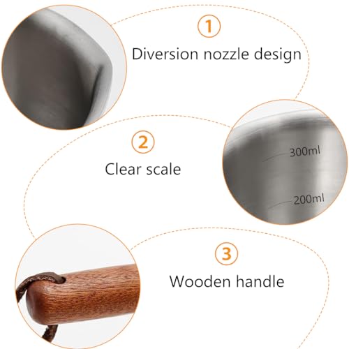 Supvox® 300ml Stainless Steel Tadka Pan Oil Warmer - Milk Warmer Pot, Long Heat- Resistant Handle Small Sauce Pan for Stove Top, Chocolate Melting, Coffee Tea Soup Warming