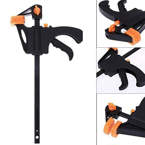 HASTHIP® 8PCS Quick Grip Clamp for Woodworking with Heavy Duty Bar Clamps Two-Way Fixed F Clips for Glass Welding Works and DIY Projects Release 4in