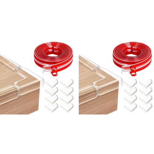 SNOWIE SOFT® 6.6ft Edge Banding 16PCS Corner Protectors Self-Adhesive Clear L-Shaped Table Trim Child Safety Cushioning Guards Cuttable Furniture Sharp