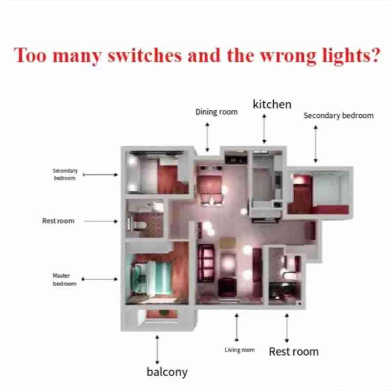 HASTHIP® Transparent Black and White Switch ID Sticker 4 Sheet, 52 Unique Designs,468pcs Total for Electric Board Appliances Stickers for Switch Board for Home Wall Switches