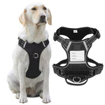 Qpets® Dog Vest Harness, No-Pull Pet Harness Dog Belt with Safety Reflective Strip Quick Release Buckle Adjustable Size Easy Control Handle for Medium Large Dog(XL, 22.5kg-45kg)
