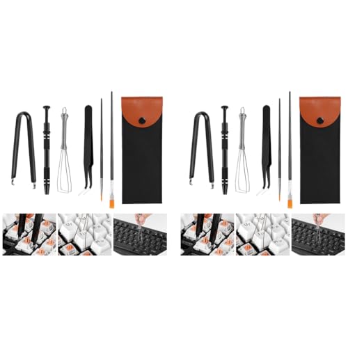 ZORBES® 6 Pieces Keyboard Remover Tool Kit Include Switch Puller Lubricating Pen Cleaning Brush Tweezers 4-Jaw Gripper Key Cap Puller 12PCS