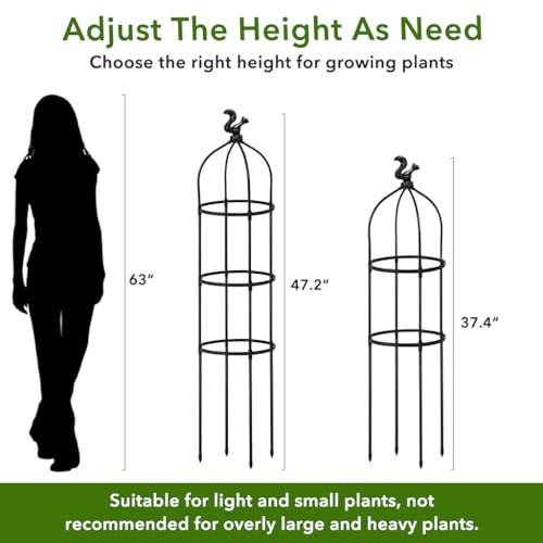 HASTHIP 120CM Trellis for Climbing Plants, Plastic Climber Support for Plants, Adjustable Connectable Round Plant Support Sticks, Plant Support for Climbers, for Clematis, Roses, Tomatoes, Ivy