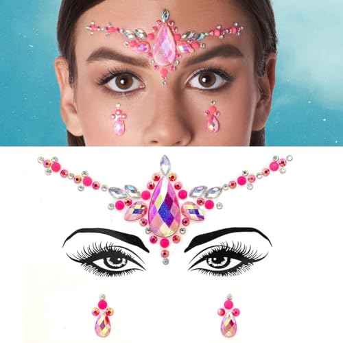 MAYCREATE® Face Gems Rhinestone Face Decoration Jewelry Sticker for Women Girls, Mermaid's Tears Makeup Sticker Artist Temporary Eyes Decor Crystal Face Jewels for Festival, Party, Rave (1)