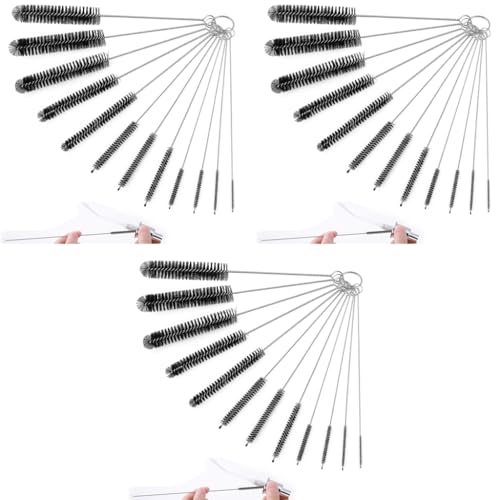 HASTHIP® 36PCS Straw Cleaner Brushes 8 Inch Tube Cleaning Brush Nylon Pipe Kit for Sippy Cup Tumbler Water Bottle Drinking Black