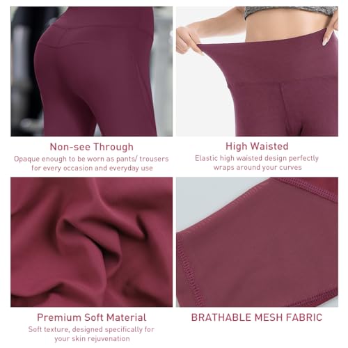 PALAY Gym Leggings for Women Ankle Length High Waist Gym Pants Slim Fit Soft Yoga Pants Stretchable Tights Active Wear Leggings Clothes for Workout Athletic - (Pink, Large)