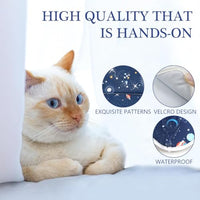 Qpets® Cat Cone Collar Comfy & Soft Padded Cotton Cat Recovery Collar Adjustable Size Machine Washable, After Surgery for Anti-Licking Cat Cone Collar, Surgery Recovery Collar for Pet (S, 16-23cm)