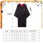 PATPAT® Wizard Costume Robe Set Cosplay Costumes for Women Men School Magic Wizard Cloak with Harry Potter Wands, Tie & Glasses for Adult Teens, Suggest Height 170-175cm