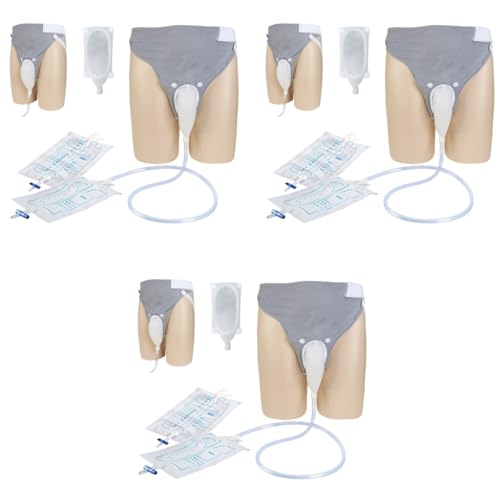 HANNEA® Wearable Urine Collector for Elderly Men Portable Silicone Breathable Cotton Pants Reusable Collection Bag 2000ml 1000ml Type 3PCS