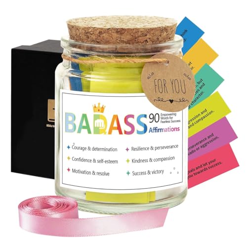 HASTHIP® Bible Verse Jar with 90pcs Colorful Bible Verse Notes Inspirational Bible Verses Glass Jar Mindfulness Jar Spiritual Guiding Bible Verse Notes Jar Postive Emotional Support Gift