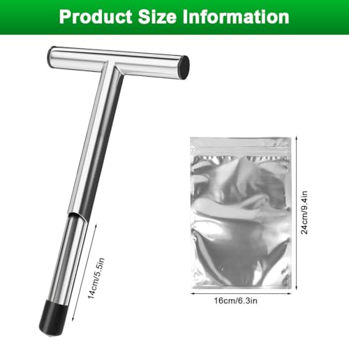 HASTHIP® 12'' Soil Sampler T-Handle Soil Sampler,Sample Slot Design,Stainless Steel Corer for Testing Moisture Nutrients pH and Composition