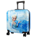 PALAY® Kids Travel Luggage 20'' Wheeled Luggage with Combination Password Lock Sturdy PC Travel Suitcase Cute Cartoon Elsa Carry-on Wheeled Luggage Travel Roller Luggage School Gift for Students
