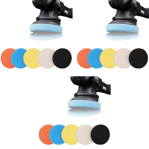 Serplex® 15PCS Buffing Polishing Pads for 15cm Backing Plate Compound Sponge Cutting Pad Kit Car Waxing