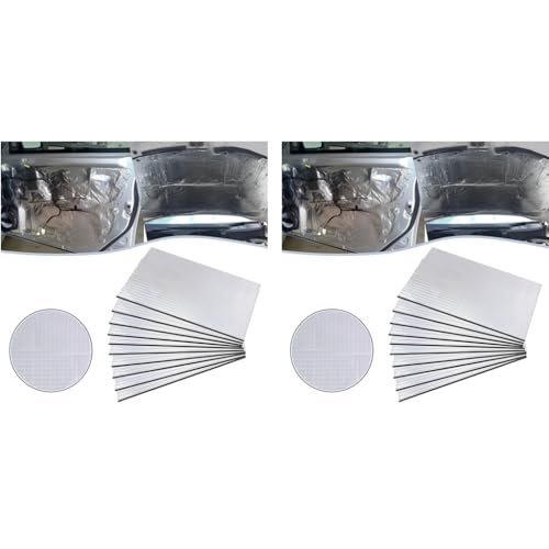 STHIRA® 20PCS Noise Dampening Mats 5mm Thicken Foil Foam Soundproof Self-Adhesive Backing Vibration Dampener Trim-to-fit Car Insulation Sheet 40x25cm