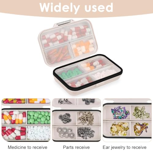 HANNEA® Travel Pill Organizer Box, 7 Compartments Portable Pill Case, Daily Medication Organizer Storage Pill Container for Medicine Supplements Fish Oil