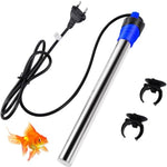 Qpets® 300W Aquarium Fish Tank Heater 12.5 Inhces Stainless Aquarium Fish Tank Heater 18-34 Degree Adjustable Safety Under Water Aquarium Heater for Fresh Water Fish Tank