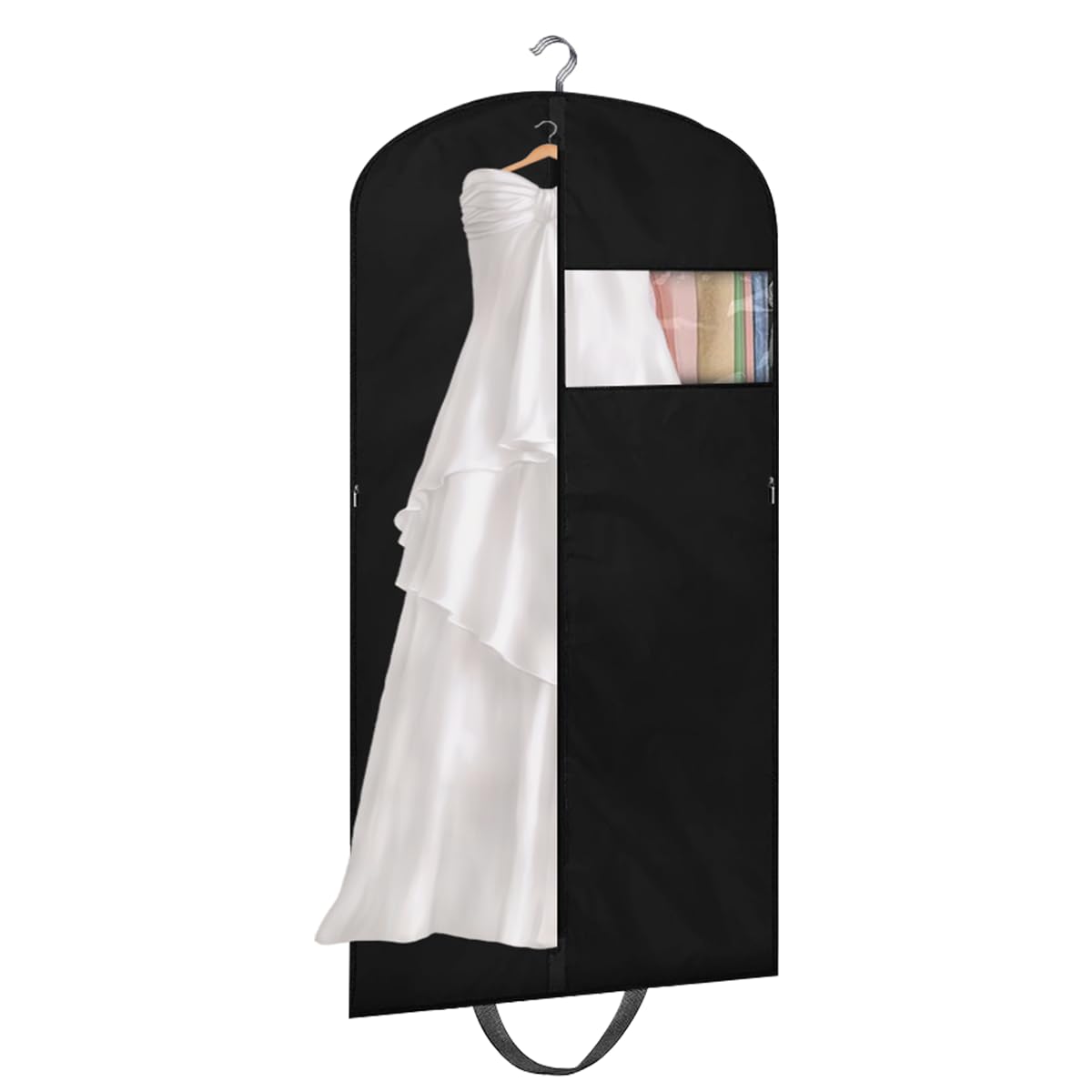 HASTHIP® Wedding Dress Dustproof Cover 1.8m Long Protective Cover Portable Garment Bag Dustproof Cover for Dress, Wedding Dress, Evening Dress Wardrobe Hanging Dustproof Cover