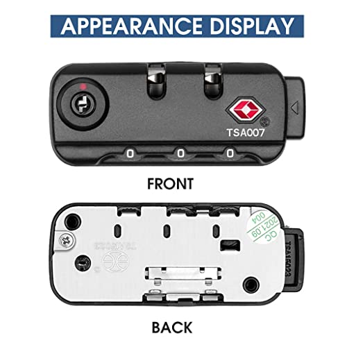 ZIBUYU® TSA Lock for Luggage Suitcase TSA Security Lock Customs Lock TSA007 Approved Zipper Bags Fixed Lock for Luggage Travel 3 Bit Digital Combination Luggage Lock