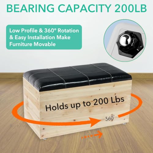 HASTHIP® 8pcs 20mm Self Adhesive 360° Swivel Caster Wheels Heavy Duty 400Kg Furniture & Appliance DIY Moving Table Casters, Easy Install, Smooth Rolling for Storage Bins Cabinets Drawers Fans