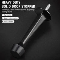 HASTHIP® 4pcs Heavy Duty Solid Rigid Door Stop w/Rubber Tip, Wall Mount Door Stoppers for Bottom of Door