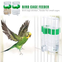 Qpets® Bird Feeder for Cage 2Pcs Bird Feeder Transparent Bird Feeder for Dry Food or Water Universal External Bird Feeder for Cage Large Capacity Bird Feeder for Parakeet