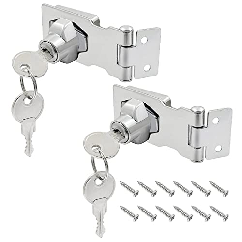 HASTHIP® 1PC Door Lock Hasp Latch, 5 Inch 304 Steel Safety Packlock Clasp Hasp Door Latches, Extra Thick Door Gate Lock Hasp with Screws Brushed Finish