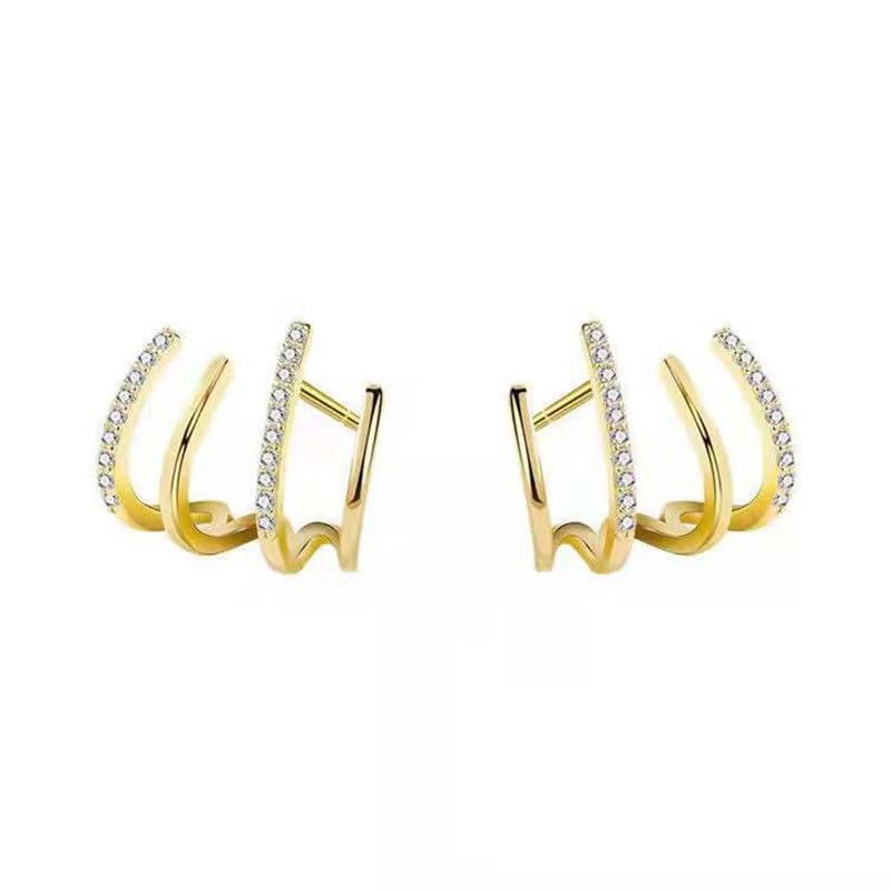 ZIBUYU® Minimalist Claw Earrings Silver Mini Half Hoop Earrings Dainty