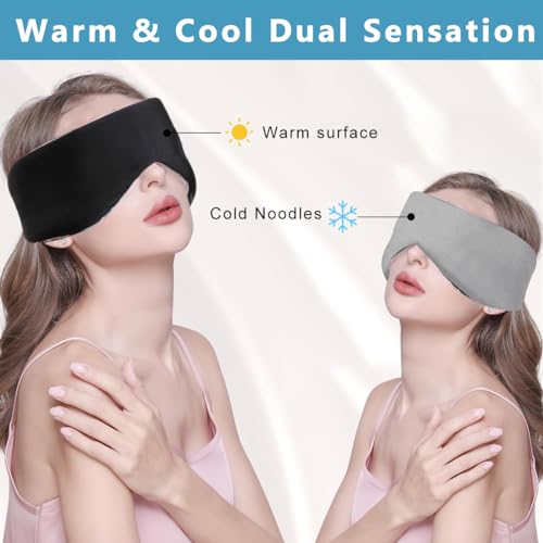 HANNEA® Eye Mask For Sleeping, Blackout Noise Reduction Sleeping Eye Mask Soft Eye Cover for Sleep Cute Blindfold for Sleeping Comfortable Cotton Eye Cooling Mask Travel Accessories For Men Women