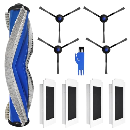 HASTHIP® 0Pcs Replacement Parts for Ecovacs T30 PRO Omni / T30S PRO Omni , Spare Accessories with 1 Main Brush, 4 Side Brushes, 4 Filters, 1 Cleaning Brush