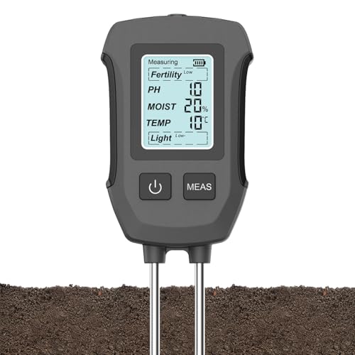 HASTHIP® Soil Meter 5 in 1 Professional Dual Probes Soil Meter for Moisture/Temp/PH/Sunlight/Fertility