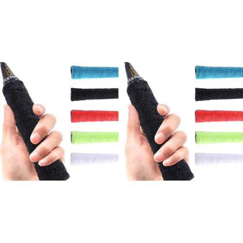 Proberos® 5 Packs Badminton Racquet Towel Grip Kit Anti-Skid Cotton for Racquet Racket Sweatband Tape Tennis Fishing Rod 2PCS