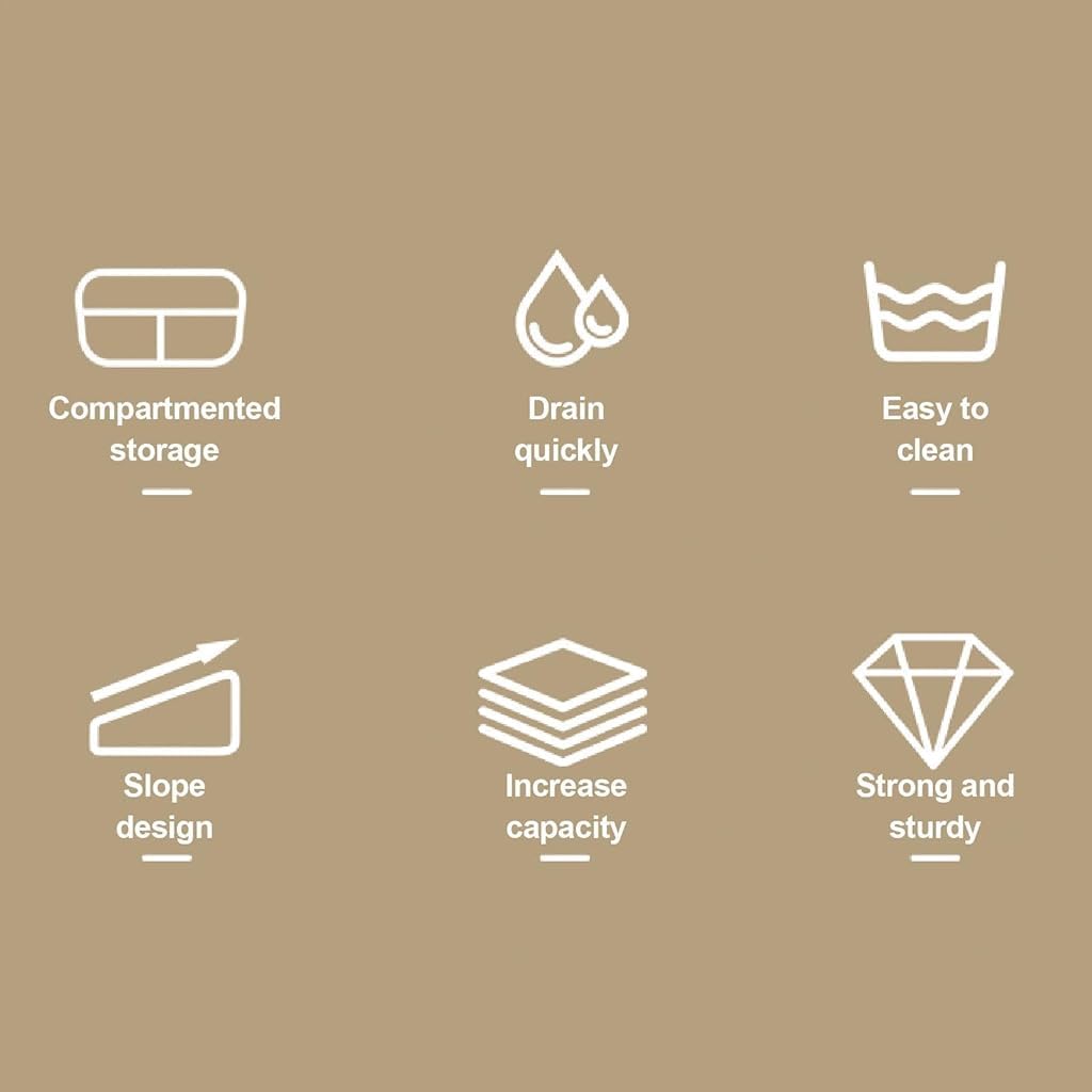 Supvox Cutlery Holder for Kitchen Utensils with 3 Compartments and Quick Draining 20.2x9x12.5cm