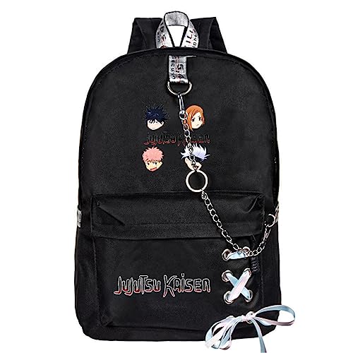 PALAY® Jujutsu Kaisen Anime Laptop Backpack College Schoolbag Printed Rucksack Large Casual Daypack Bookbag Cosplay Backpack Casual Bag for Boys & Girls (30X14X43cm)