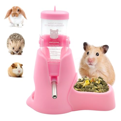 Qpets® Hamster Food Feeder Small Pet Feeding Bowl Automatic Water Dispenser 2 in 1 Small Pet Feeding Bowl for Cage No Dripping Water Dispenser for Hamster, Hedgehog, Guinea Pig