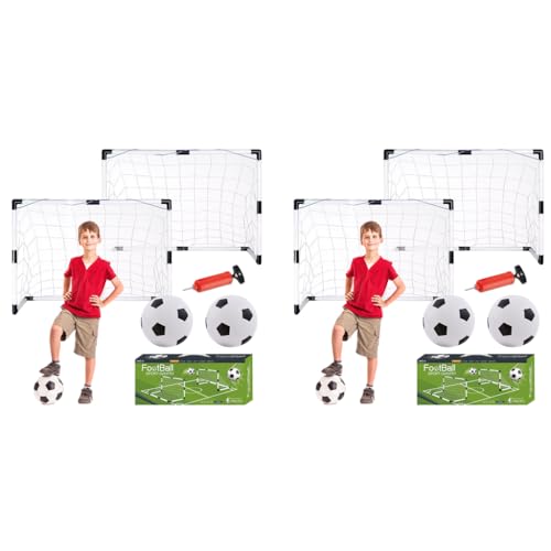 Proberos® Football Goals Kit Set of 4PCS Goal Target Nets DIY Assembly Small Outdoor Game with Inflatable Ball Toy and Manual Pump Indoor Outdoor