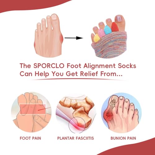 ZIBUYU® Toe Separator Socks for Men Women Breathable Cotton Foot Alignment Bunion Relief Yoga Sports Gym Comfy Massage 3PCS