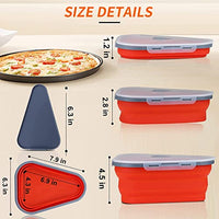 HASTHIP® Reusable Silicone Pizza Tray with 5 Pizza Slice Trays, Pizza Pan Pizza Storage Container, Collapsible Silicone Pizza Container, BPA Free, Microwave Safe Dishwasher Safe, Orange