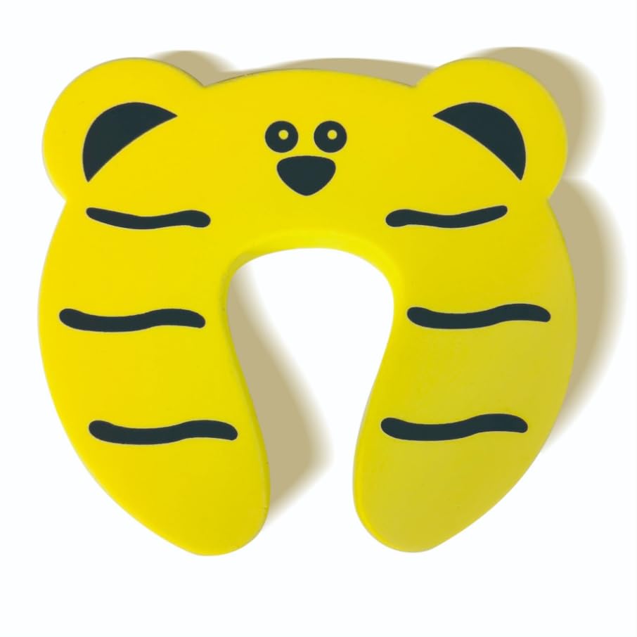 ZIBUYU Baby Proof Foam Door Guards 4PC for Toddler Safety with Cartoon Animal Design | Soft EVA Finger Pinch Protectors