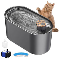 Qpets® 3L Cat Water Fountain with Triple Filtration USB Auto-Circulation Water Fountain for Dog, Auto-Off Without Water, Ultra Quiet Cat Water Dispenser with LED Indicator