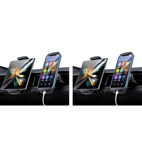 STHIRA® Tablet Holder for Car Phone 360 Rotatable Mount Ipad Universal Fit 6-15 Devices Secure Air Vent 2PCS