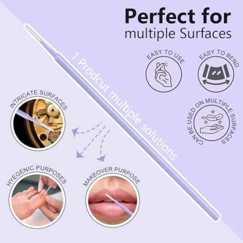 MAYCREATE® 100-Count Fine Tip Cotton Swabs for Makeup Removal Eyeliner Mascara Precision Excess Cosmetics Tools Fixing Sharpening Lip Liner Correction 3PCS