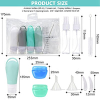 MAYCREATE® 14pcs Travel Bottles for Toiletries, Portable Leak Proof Silicone Containers Cream Jars Spray Bottles Kit for Shampoo, Lotion Dispenser-with Applicator, Funnel, Clean Brush, Labels