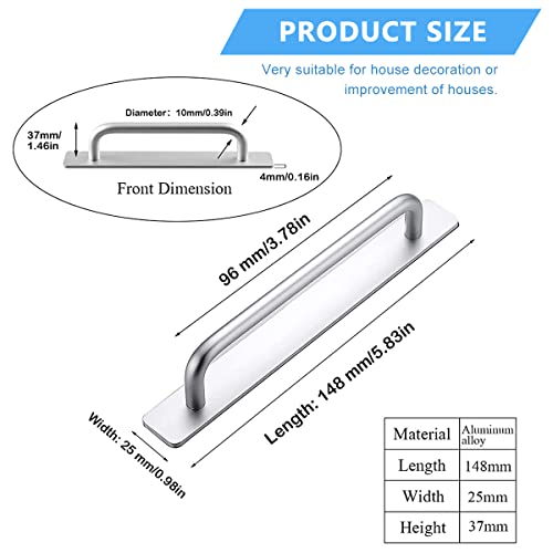 Supvox® 5.8inch Door Handle, Self-Stick Instant Cabinet Drawer Handles Pulls, Kitchen Door Handle Push Pull with Adhesive for Bathroom, Closet, Wardrobe, Dresser, Window