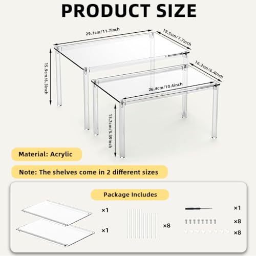 HASTHIP® Acrylic Cabinet Organizer, Desk Countertop Organizer, Stackable Shelves for Pantry Kitchen Storage and Organization