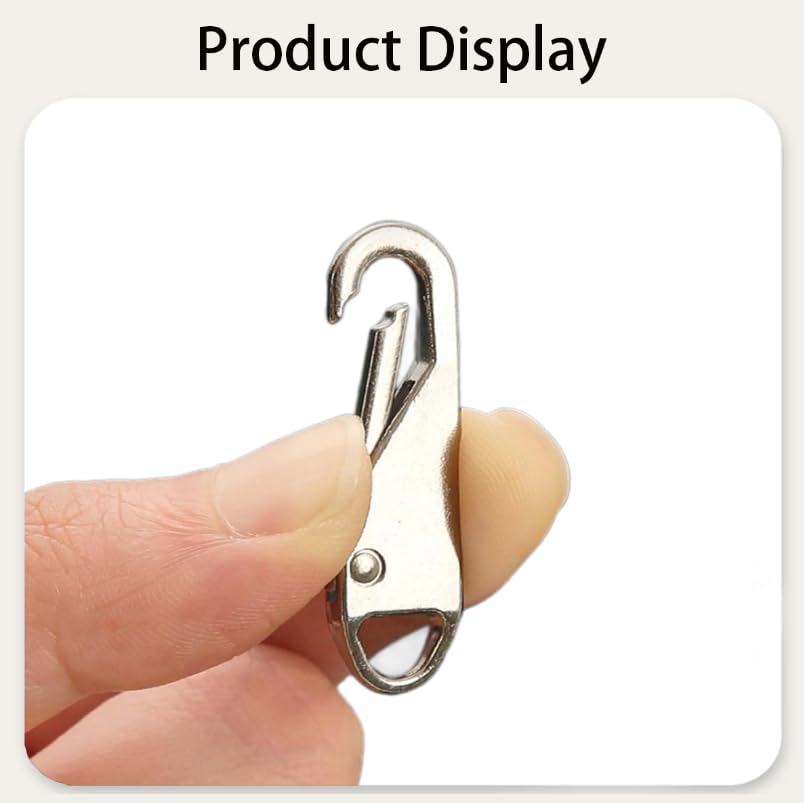ZIBUYU Metal Zipper Pulls for Repair and Replacement featuring Push Lift Design | 10 Pack Zinc Alloy Tabs