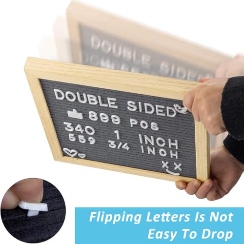 OFIFO® Double Sided Felt Letter Board with 889 Pre-Cut White Plastic Letters 10 x 10 Home Decor Memo for Sign Announcement Wall Changeable 2 PCS