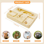 Qpets® Guinea Pig Foraging Toys, Wooden Rodents Pet Slow Feeder Toy Multi Compartment Interactive Feeding Toy Enrichment Toys for Guinea Pig, Hamsters, Bunnies, Gerbils, Chinchillas