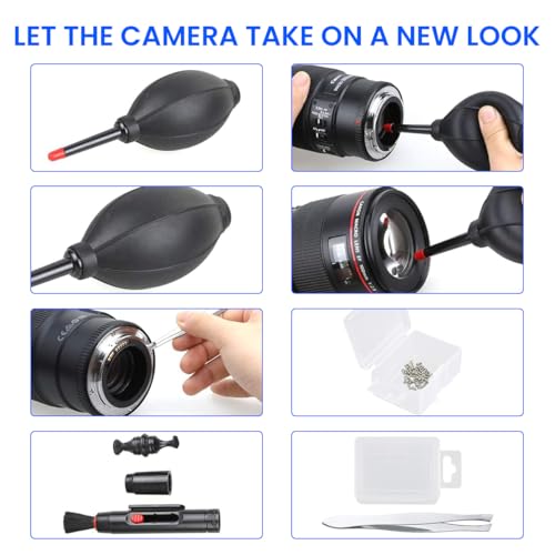 ZORBES® Professional 14-in-1 Camera Cleaning Kit Travel for DSLR Canon Sony Nikon Ideal Lenses Cameras Filters Displays Monitors Game Consoles Keyboard 2 PCS