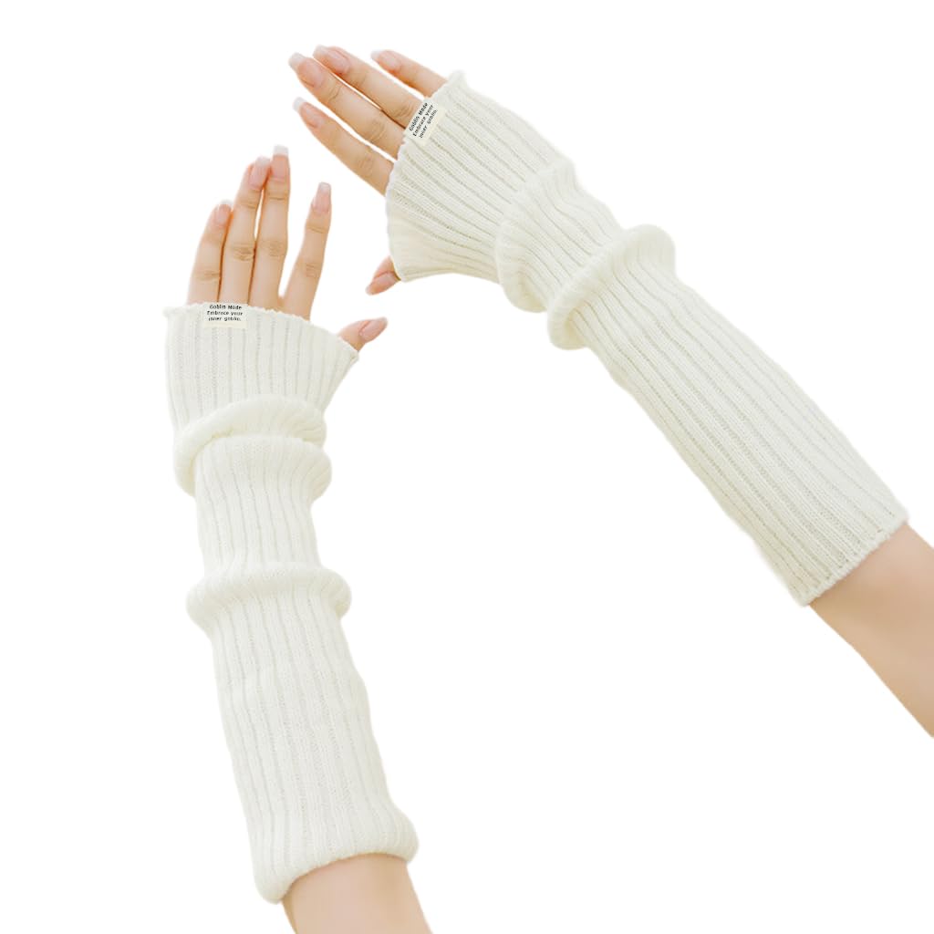SANNIDHI Arm Warmers for Women featuring Thumb Hole and Stretchy Knit Fabric | Y2K Style